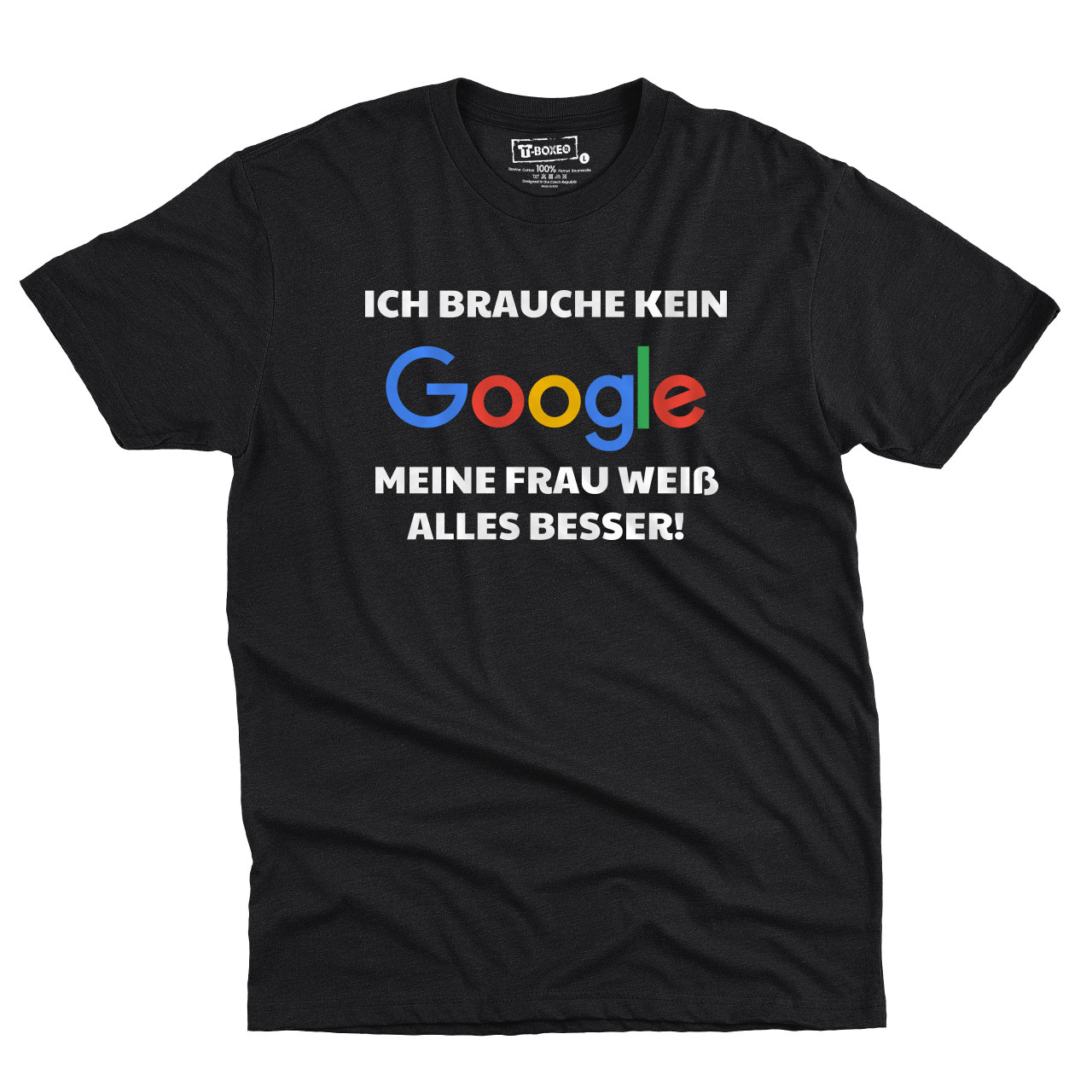 Pánské tričko s potiskem "Nepotřebuji google" DE