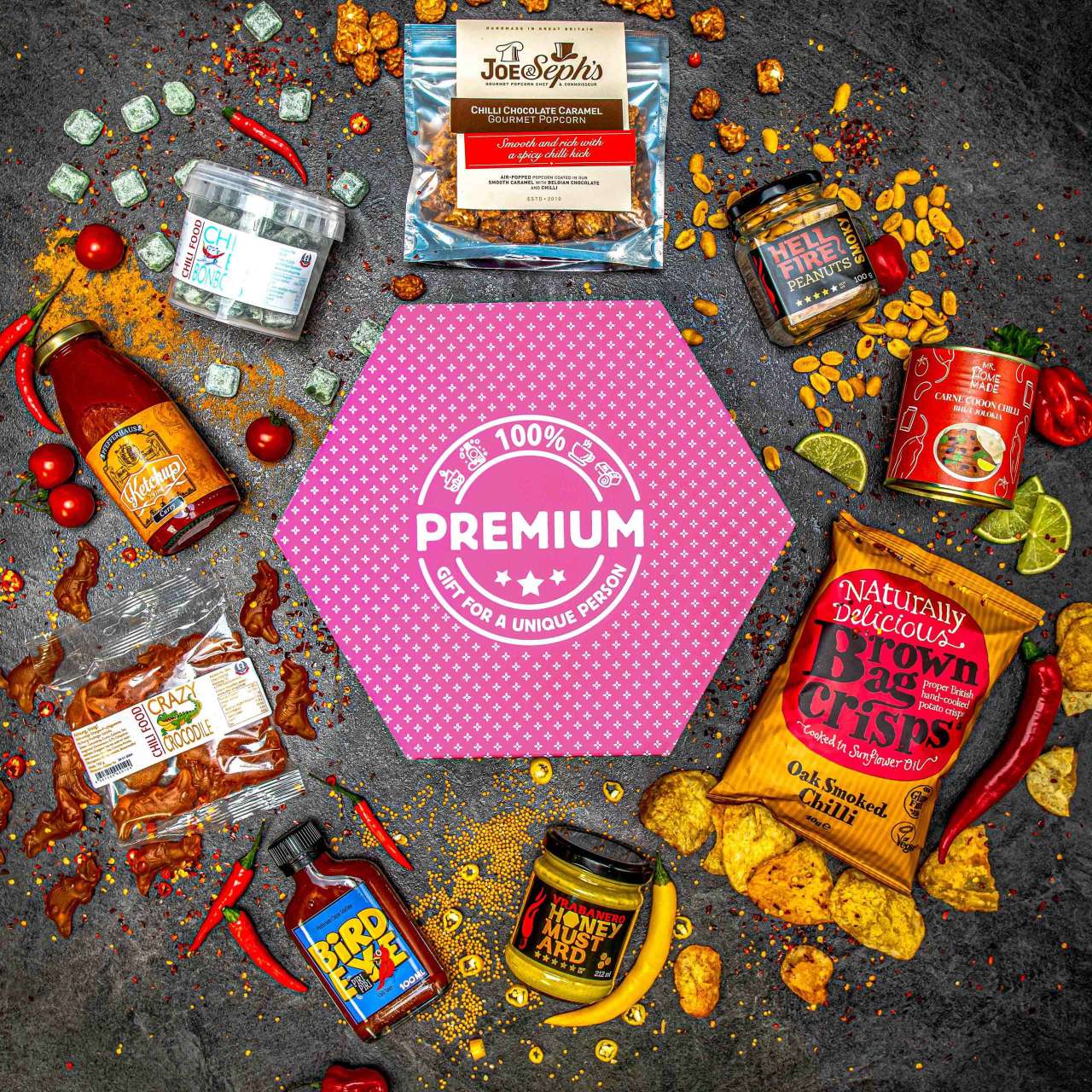 Hexagon plný chilli specialit XXL - Fialový