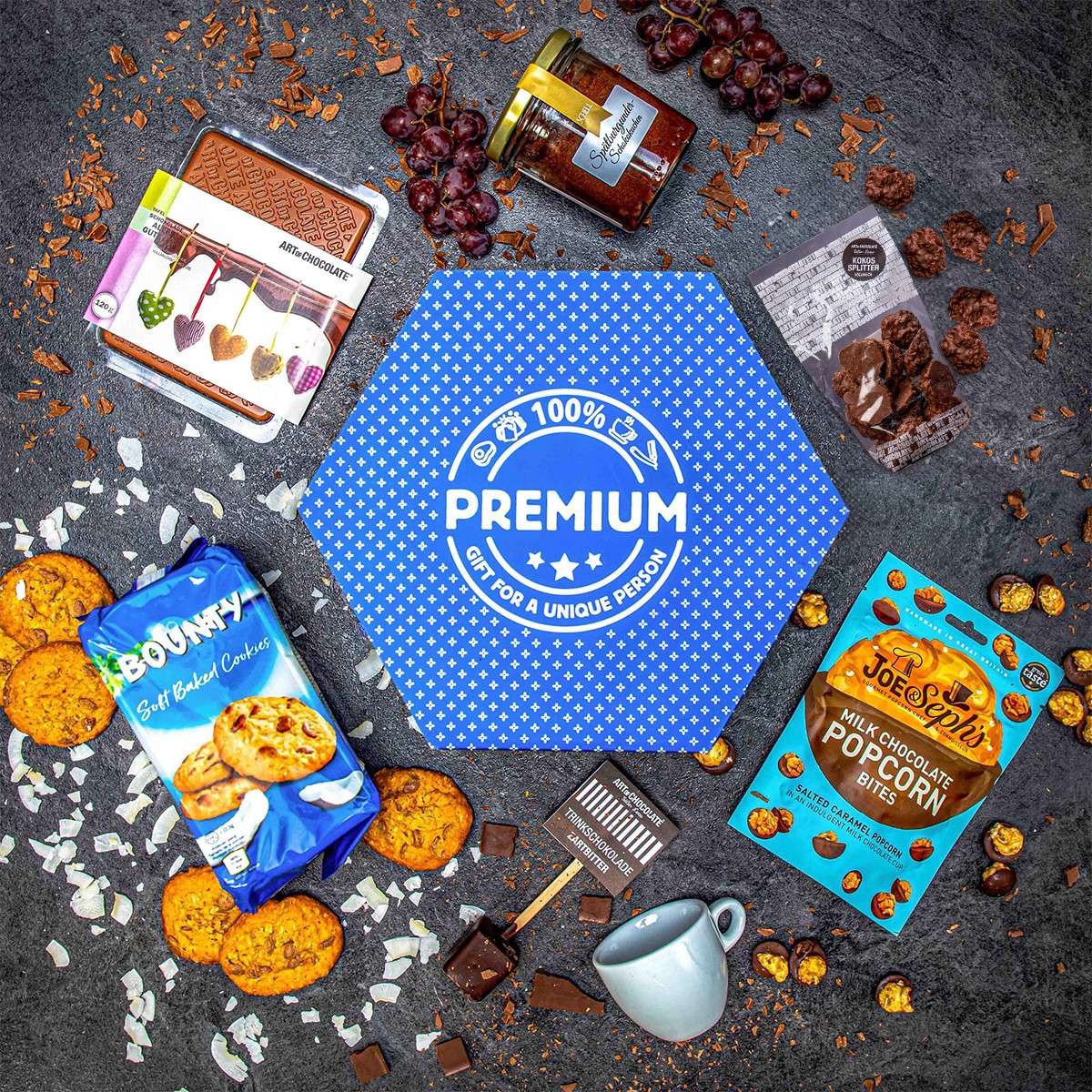 Giftboxeo plné čokoládových specialit - Modré
