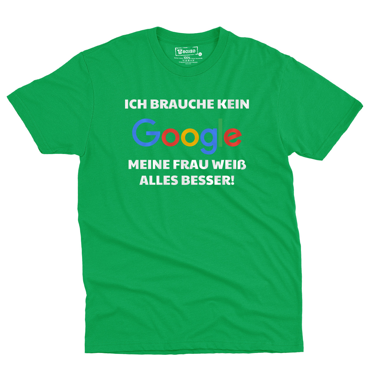 Pánské tričko s potiskem "Nepotřebuji google" DE