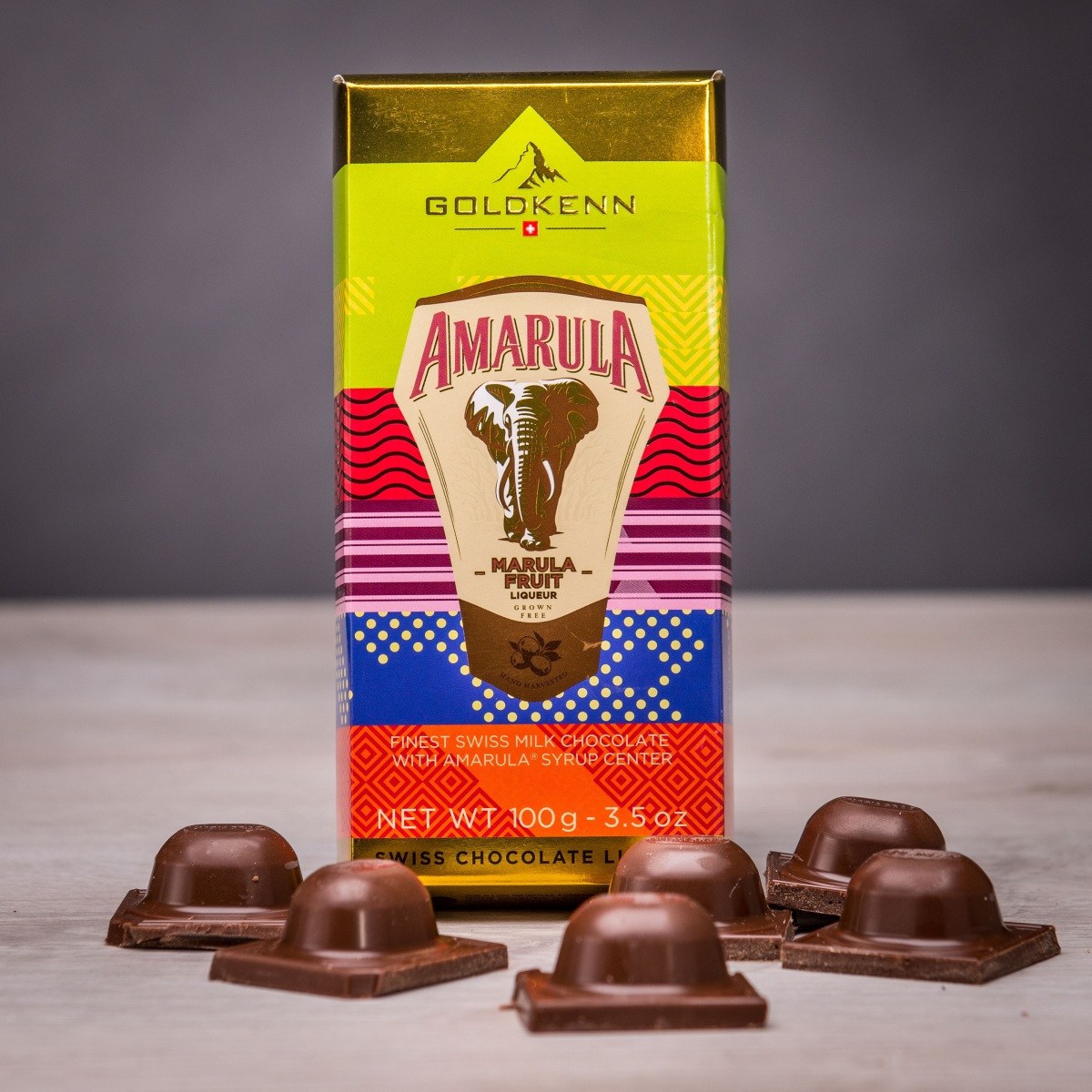 Luxusní čokoláda Goldkenn s náplní likéru Amarula 100g