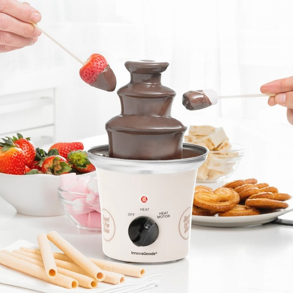2 x Čokoládová fontána sweet & pop times innovagoods 70W bílá nerez (V0100955)