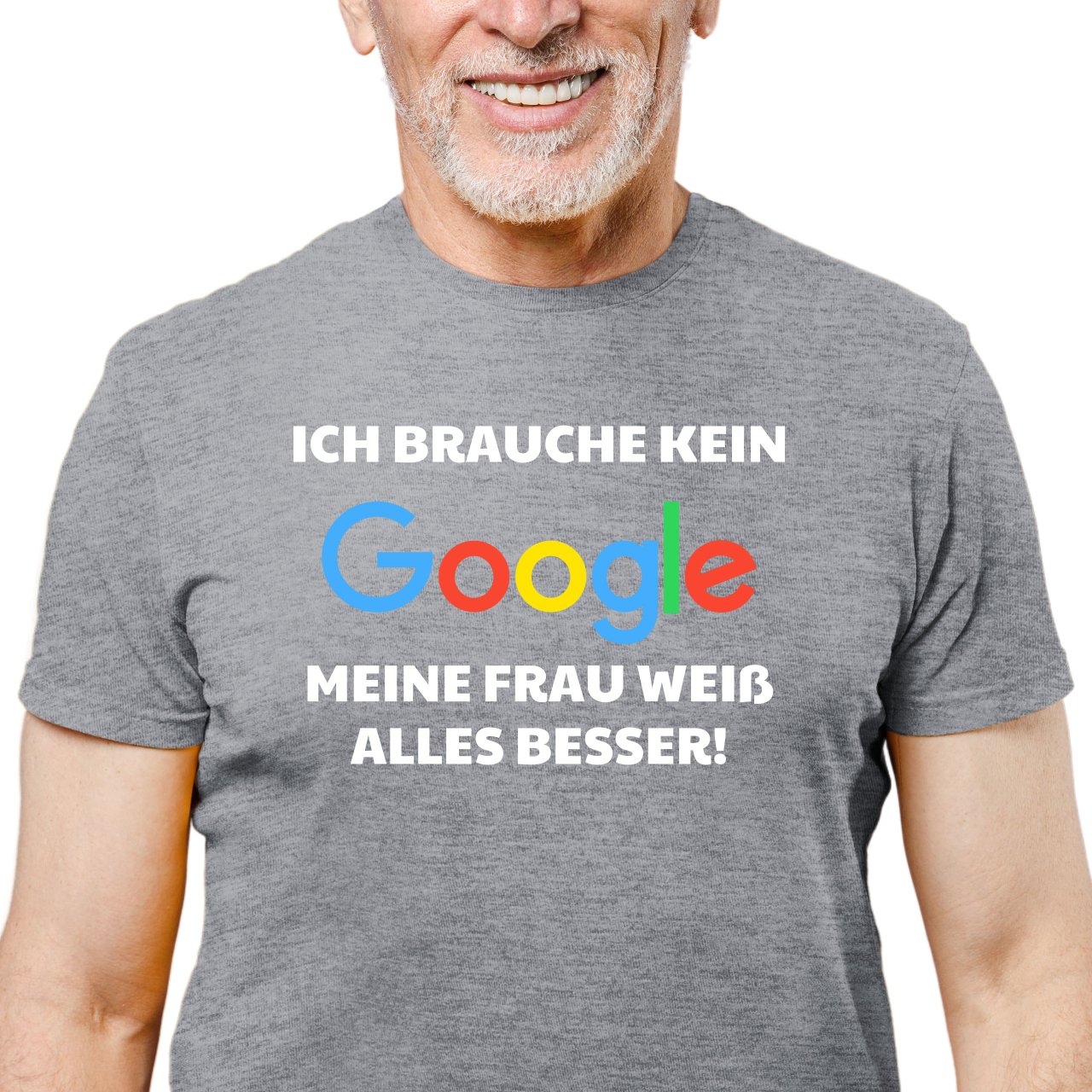 Pánské tričko s potiskem "Nepotřebuji google" DE