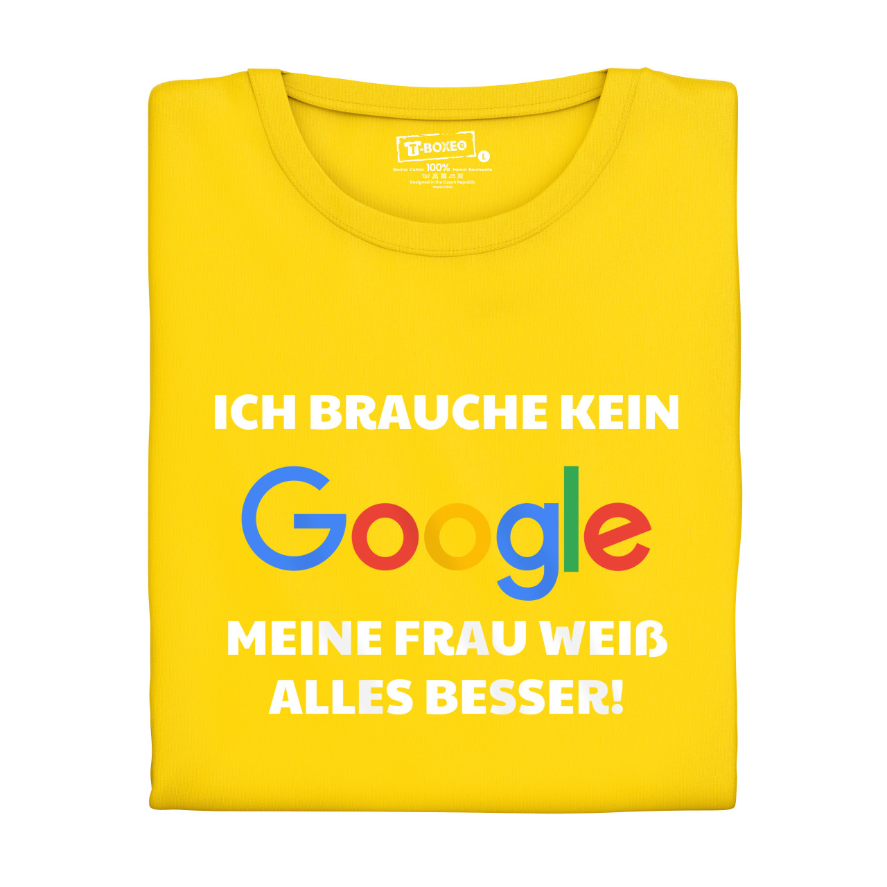 Pánské tričko s potiskem "Nepotřebuji google" DE
