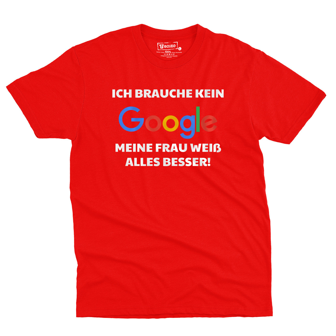 Pánské tričko s potiskem "Nepotřebuji google" DE
