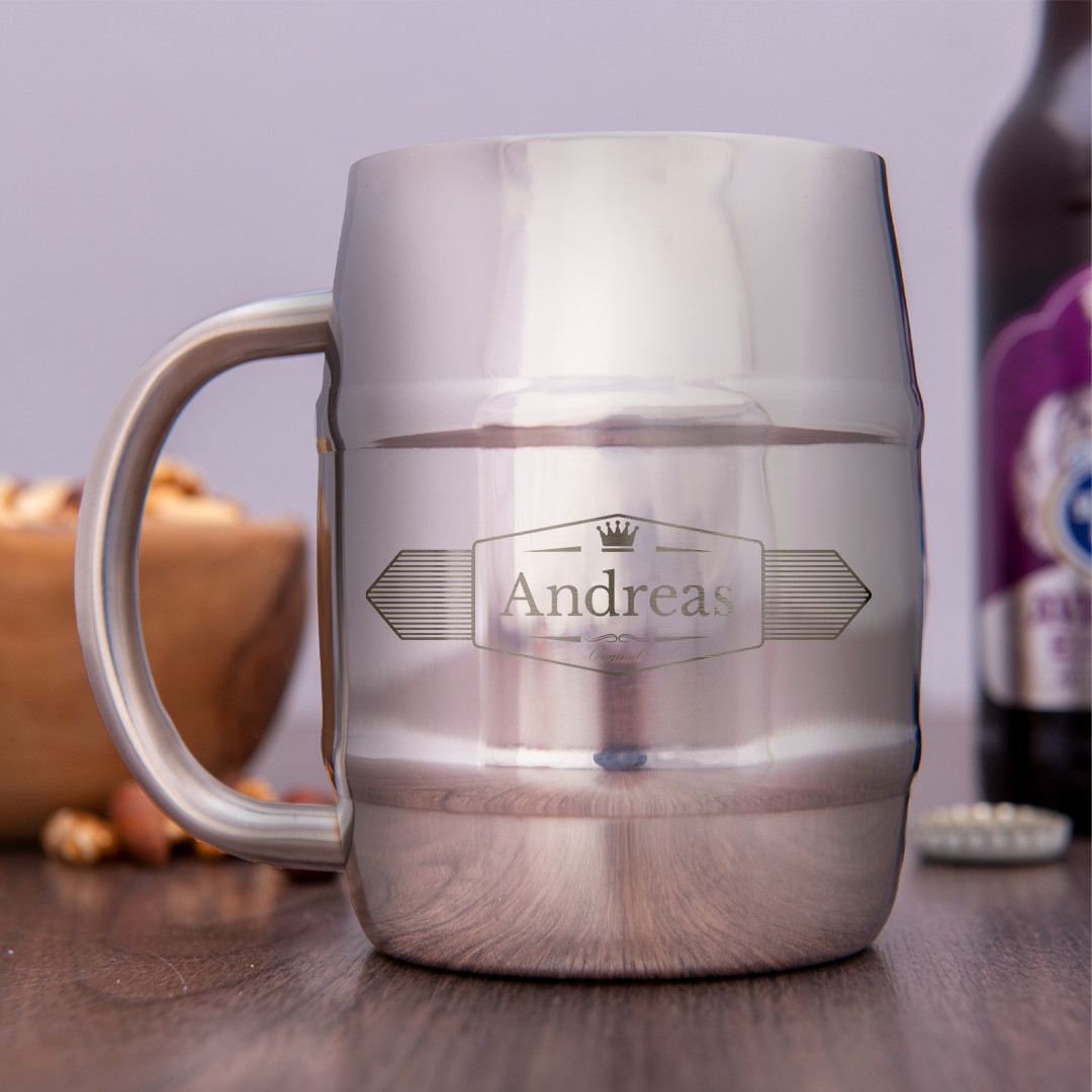 Nerezový "půllitr" s gravírováním 400 ml - lesklý