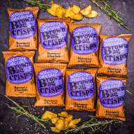 8× Křupavé, ručně vyráběné Brown Bag Crisps s rozmarýnem a mořskou solí 40 g