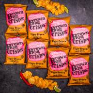 8× Křupavé, ručně vyráběné Brown Bag Crisps s krevetami a limetkou 40 g