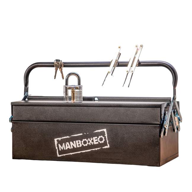 Toolboxeo + Schloss, Sperrhaken (leere Box) 