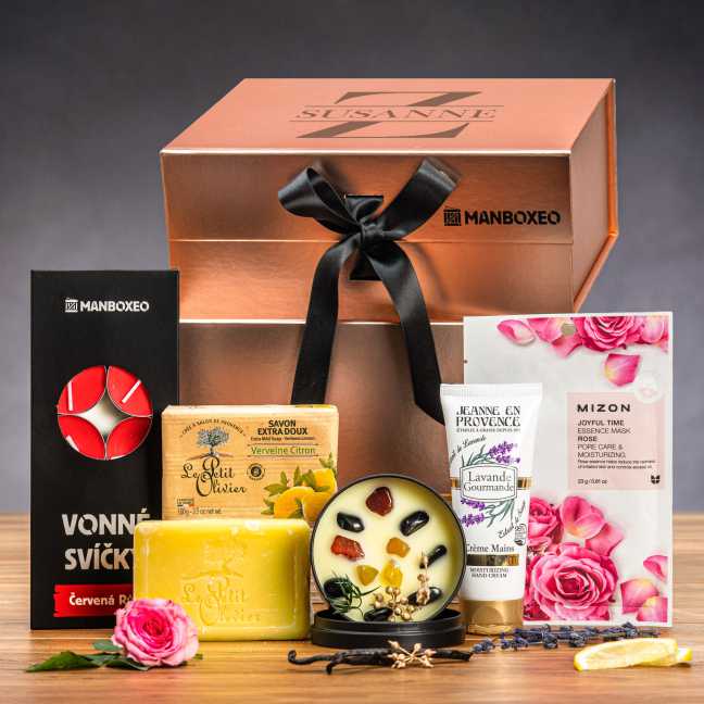 Giftboxeo Geschenkbox (rose gold) - Mit Kosmetik Mix