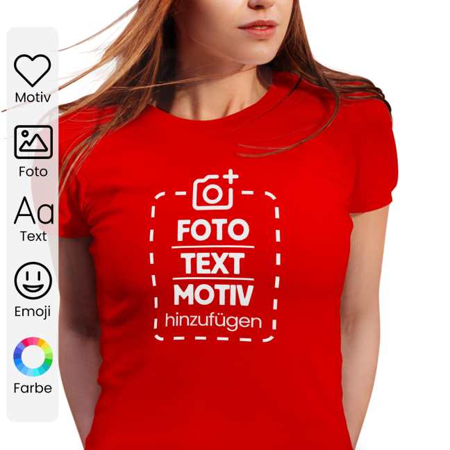 Damen-T-Shirt mit eigenem Aufdruck oder ohne Aufdruck