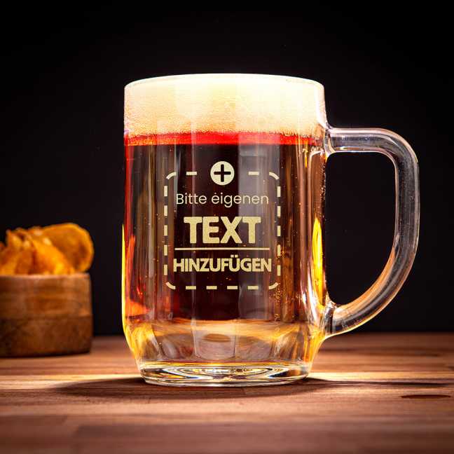 Gläserner Bierkrug mit s Ihrem eigenen Gravur 0,5