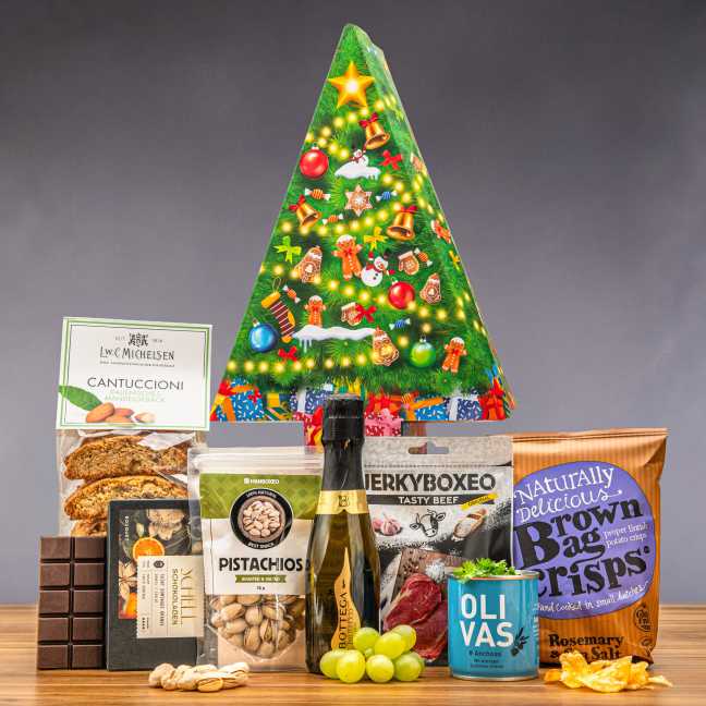 Weihnachtsbaum mit Prosecco