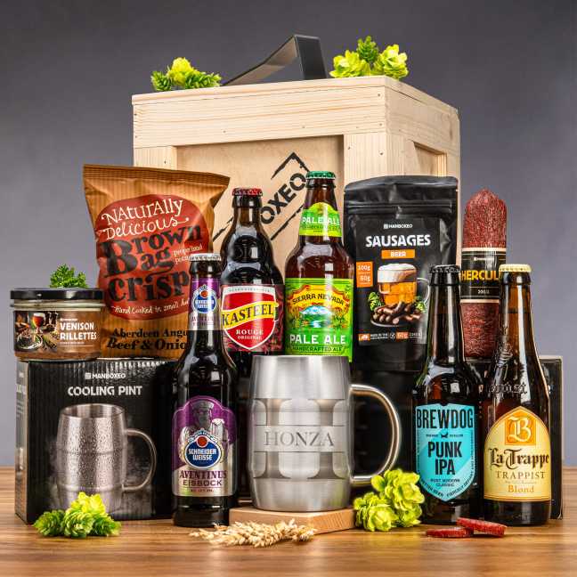 Manboxeo für Biertrinker + Bierbecher mit Gravur