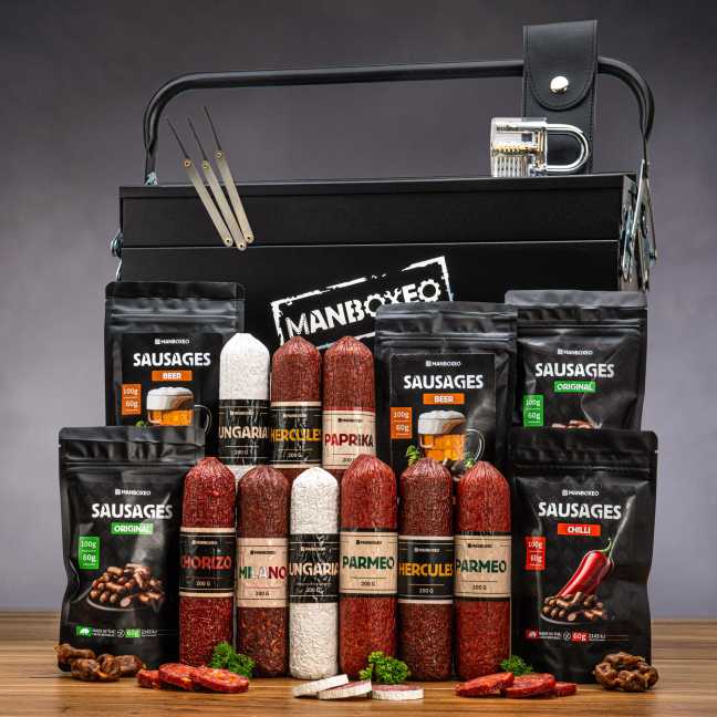 Werkzeugkiste voller Salami