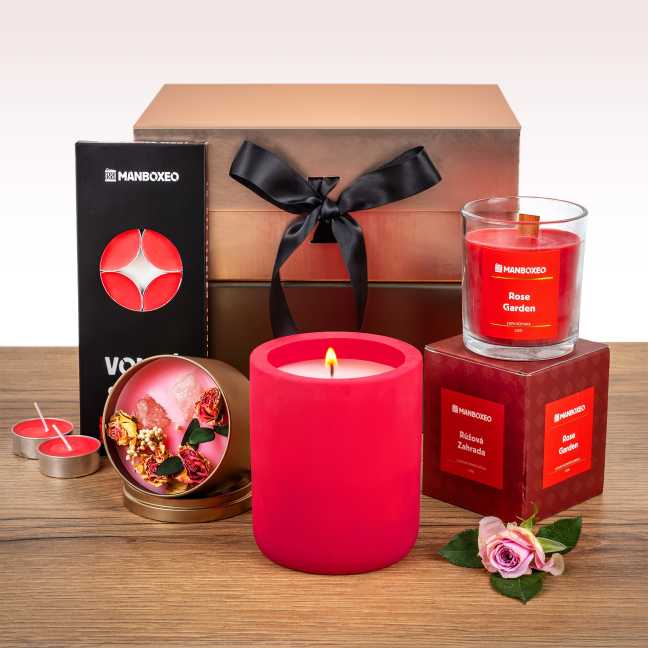 Geschenkbox für Mama voller Kerzen – Rose