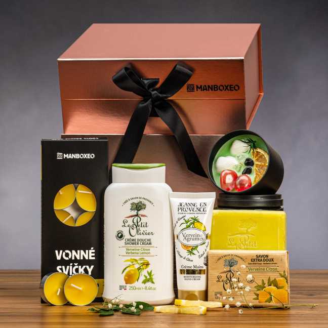 Giftboxeo Geschenkbox (rose gold) - Mit Kosmetik Zitrus & Verbena