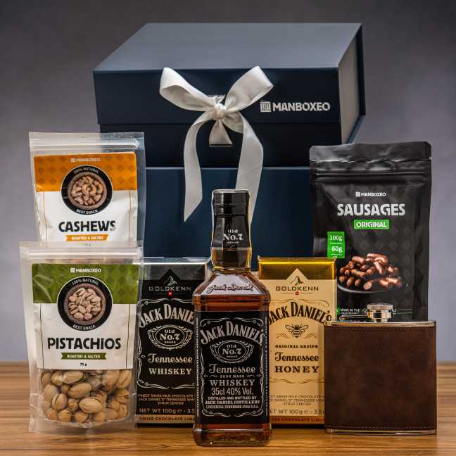 Giftboxeo Geschenkbox (royal blue) - Mit Jack Daniel's Whiskey