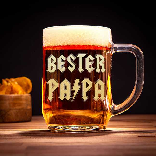 Gläserner Bierkrug mit Gravur 0,5 