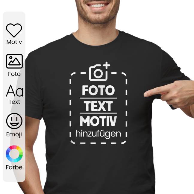 Herren-T-Shirt mit eigenem Aufdruck oder ohne Aufdruck
