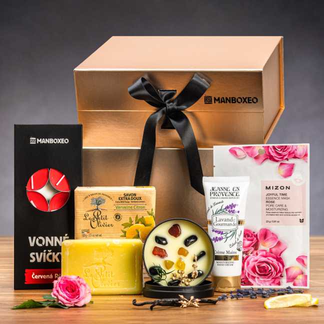 Giftboxeo Geschenkbox (rose gold) - Mit Kosmetik Mix